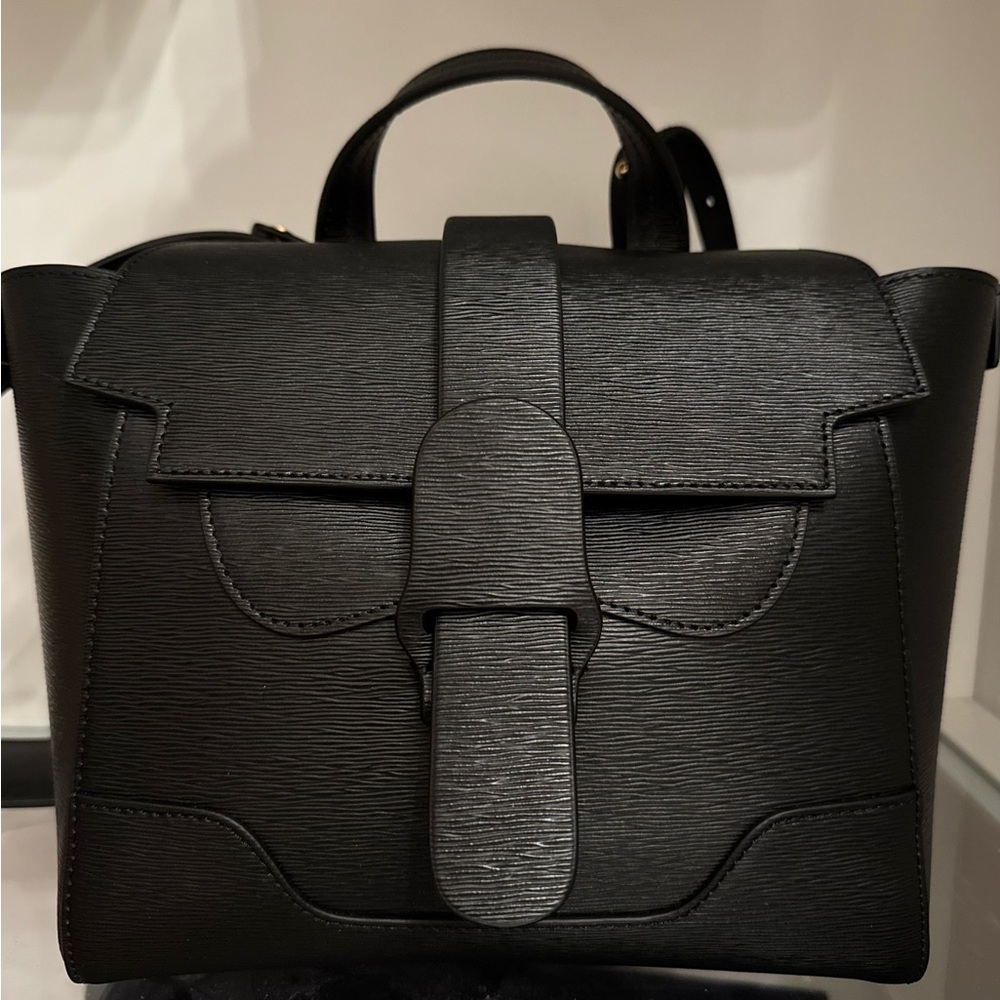 NWT senreve real leather black mimosa leather bag still with tags